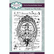 Creative Expressions Sam Poole Moth Philosophy A6 PreCut Rubber Stamp