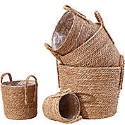 DECOMOMO 5-Pack Wicker Basket with Handle