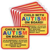 Okuna Outpost Autism Warning Decal for Car, Child with Autism Awareness (5 x 4 in, 6 Pack)