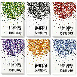 Best Paper Greetings 48 Pack Birthday Cards Bulk, 6 Assorted Confetti Designs with Envelopes, 4x6