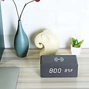 Infinity Merch Digital Alarm Clock Qi-Wireless Charger