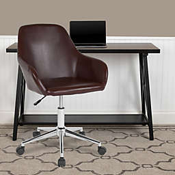 Emma + Oliver Home and Office Mid-Back Chair in Brown LeatherSoft