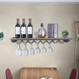 Infinity Merch Wine Rack Holder Under Cabinet Brown