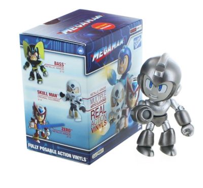 Mega Man Blind Box Metallic Action Vinyl - One Random 3.25-Inch Mini Mystery Figure With Metallic Armor & Multiple Articulation - Loyal Subjects Toy Collection - Proto, Skull, Sigma, Bass, Zero Man