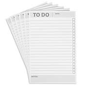 Paper Junkie 6 Pack Daily To Do Pad, Checklist Notepad with Itemized Lines, Check Boxes, Date (60 Sheets, 5.5 x 8.5 In)