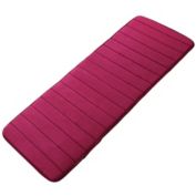 PiccoCasa Memory Foam Bath Mat, Absorbent Runner Kitchen Rug, Soft and Comfortable Runner Floor Mat for Kitchen Bathroom Floors 16" x 47", Raspberry Wine