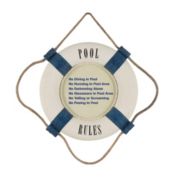 RAM Outdoor Decor Outdoor Polyresin  -15" Pool Rules Theme Wall Décor