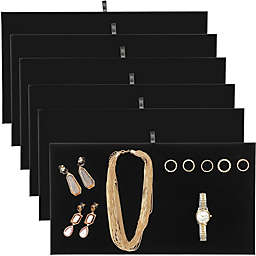 Juvale Black Velvet Jewelry Accessory Display Pads (14 ? in, 6 Pack)