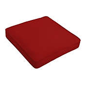 Outdoor Living and Style 20" Solid Red Square Home Collections Sunbrella Indoor and Outdoor Single Chair Cushion