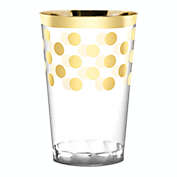 Smarty Had A Party 12 oz. Clear with Gold Dots Round Disposable Plastic Tumblers (240 Cups)