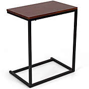 Hivago 26 Inch Beside Sofa Laptop Holder End Stand Desk-Dark Brown