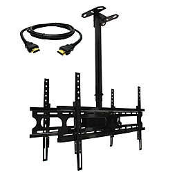 MegaMounts Tilt and Swivel Ceiling Mount for two 37-70 in. Displays with HDMI Cable