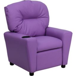 Flash Furniture Contemporary Lavender Vinyl Kids Recliner With Cup Holder - Lavender Vinyl