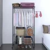 Zimtown Portable Closet System Heavy Duty 3-Tier Garment Rack Rolling Clothing Rack with Hanger Clothes