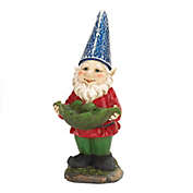 Zingz & Thingz 13.75" Green and Red Bird Feeder Gnome Solar Statue