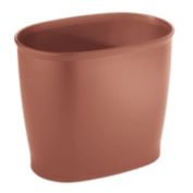 mDesign Small Plastic Oval Trash Can Garbage Wastebasket
