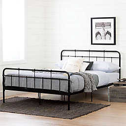 South Shore  South Shore Holland Metal Queen Platform Bed with Headboard (60''), Black