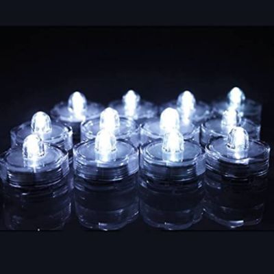 12 Submersible Waterproof Tea Candle Wedding Floral LED lights Bright White 