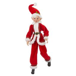 Raz Imports Red Posable Elf Christmas Display Piece 16 Inch