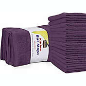 Utopia Towels 12-Pack Kitchen Bar Mop Towels Cleaning Towels 16x19" 100% Cotton, Plum