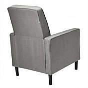 Costway-CA Mid-Century Push Back Recliner Chair -Gray