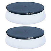 Intex 10 Foot Easy Set Above Ground Swimming Pool Debris Round Cover (2 Pack)