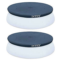 Intex 10 Foot Easy Set Above Ground Swimming Pool Debris Round Cover (2 Pack)