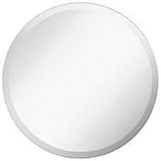 Hamilton Hills Large Simple Round 1 Inch Beveled Circle Wall Mirror Frameless 24 Inch