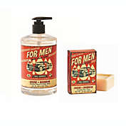 San Francisco Soap Company Men Body Wash and Soap Set - Natural 10oz Soap Bars and 26oz Liquid Body/Hand Wash - Organic Cleanser and Refreshing Soaps for Men   Cedar & Bourbon