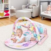 Slickblue 3 in 1 Fitness Music and Lights Baby Gym Play Mat-Pink