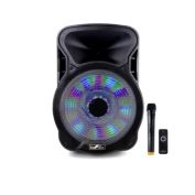 beFree Sound 15 Inch Bluetooth Rechargeable Party Speaker With Illuminating Lights