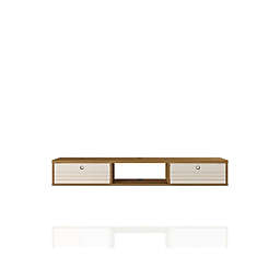 Manhattan Comfort. Liberty 62.99 Floating Office Desk in Cinnamon and Off White.