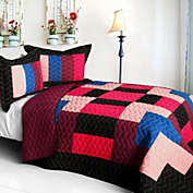 Blancho Bedding Girl&#39;s Excitement 3PC Vermicelli-Quilted Patchwork Quilt Set (Full/Queen Size)