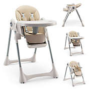 Gymax Baby High Chair Folding Baby Dining Chair w/ Adjustable Height & Footrest