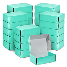 Stockroom Plus 25 Pack Teal Blue Corrugated Shipping Boxes for Small Business, 9x6x3 Cardboard Mailers Bulk Set