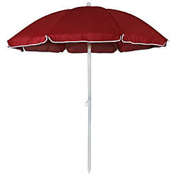 Sunnydaze 5-Foot Beach Umbrella with Tilt Function - Red