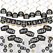 Big Dot of Happiness Hello New Year - 2023 NYE Party Supplies Decoration Kit - Decor Galore Party Pack - 51 Pieces