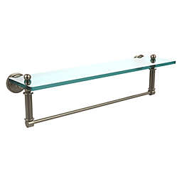 Allied Brass Waverly Place Collection 22 Inch Glass Vanity Shelf with Integrated Towel Bar