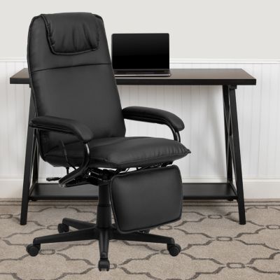 Emma + Oliver High Back Black LeatherSoft Executive Reclining Ergonomic Office Chair with Arms