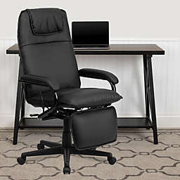 Emma + Oliver High Back Black LeatherSoft Executive Reclining Ergonomic Office Chair with Arms