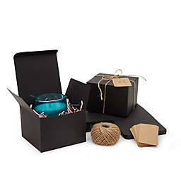 Stockroom Plus Black Paper Gift Boxes with Lids, Bulk Set?with Twine and Gift Tags (5x5x3.5 In, 30 Pack)