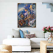 Designocracy Once in a Blue Moon Wall and Table-Top Wooden Decor by Josephine Wall