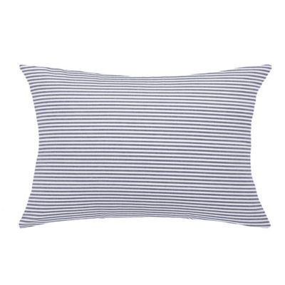 PiccoCasa Decor Polyester Stripe Pattern Pillow Cover, 12"X20", Blue White, 1Pcs