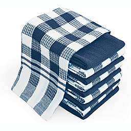 Chef Pomodoro Everyday Kitchen Towels - 10-Pack - 100% Pure Cotton Waffle Dishcloth, 15 in x 25 in (Teal, Pack of 10)