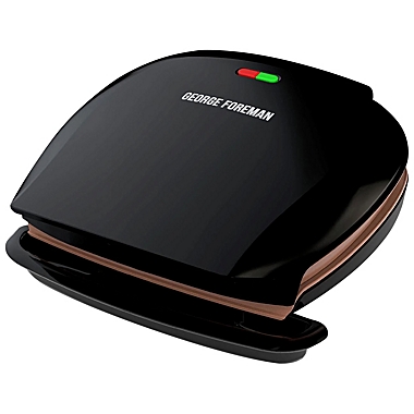 George Foreman 5-Serving Copper Color Classic Plate Electric Indoor Grill and Panini Press in Black. View a larger version of this product image.