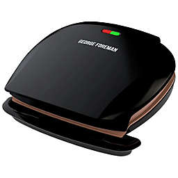 George Foreman 5-Serving Copper Color Classic Plate Electric Indoor Grill and Panini Press in Black