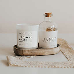 Sweet Water Decor Tropical Beach Soy Candle   White Jar + Wood Lid