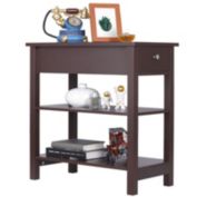 Infinity Merch  End Table Narrow Side Table for Living Room and Bedroom (23.6 * 11.8 * 24.0in) Brown