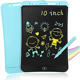 Link Kids LCD 10inch Color Writing Doodle Board Tablet Electronic Erasable Reusable Drawing Pad Educational & Learning Toy - Light Blue
