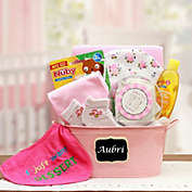 GBDS Baby Basics Gift Pail Pink - baby bath set -  baby girl gifts - new baby gift basket